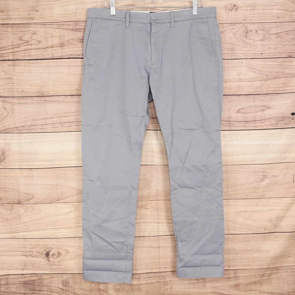 New! J Crew 484 Slim Stretch Chino Pants Mens 34x30 Gray Casual Tapered Leg